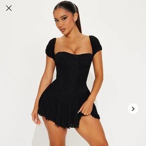 Mia Textured Micro Mini Dress - Black